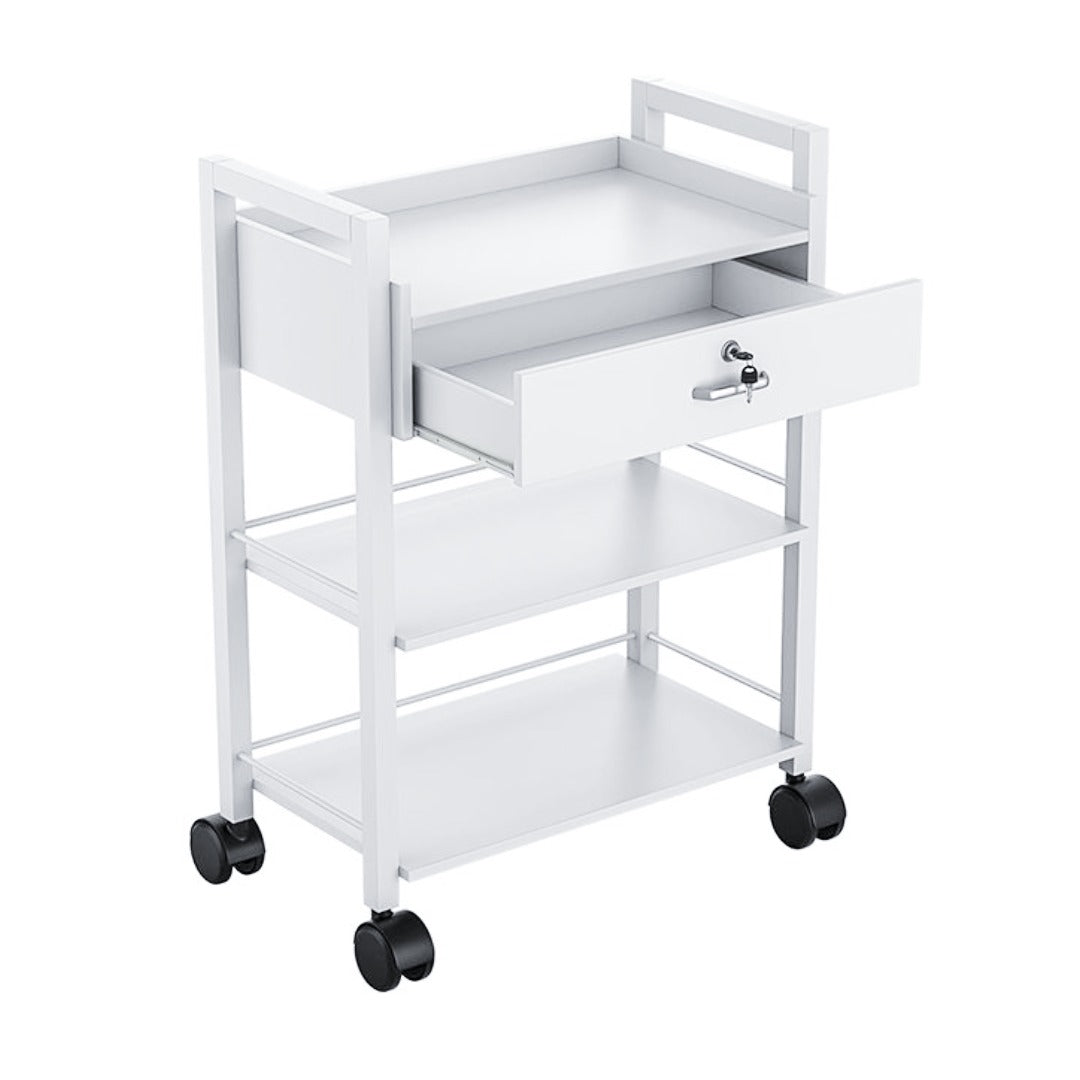 Cosmetics cart - עגלת קוסמטיקה 3 מדפי עץ ומגירת אחסון