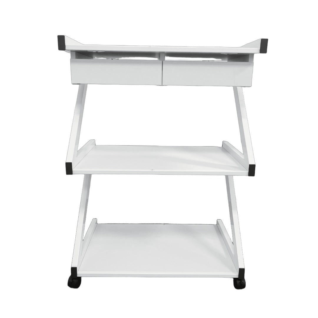 Cosmetics cart - עגלת קוסמטיקה 3 מדפי עץ ושתי מגירות אחסון