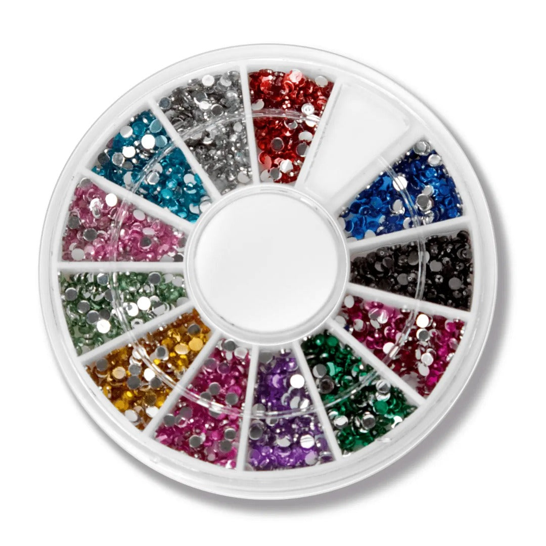 Rhinestone Rondelle - רונדל ריינסטון 12 תאים וצבעים, 500 אבני חן