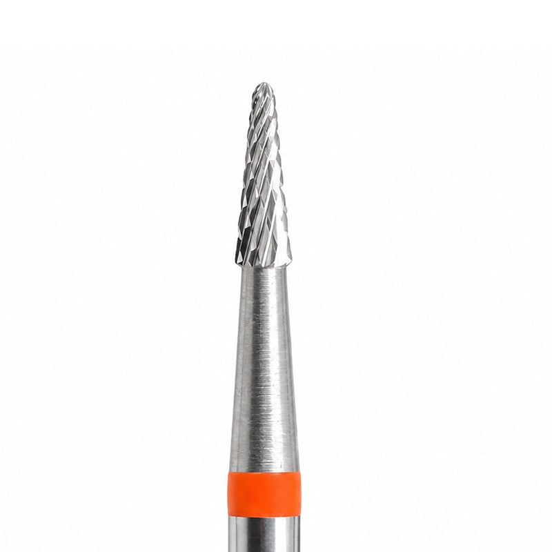 Carbide Bur - מקדח ראש שיוף קרביד קונוס עם חריצה צולבת עדינה אדום 018