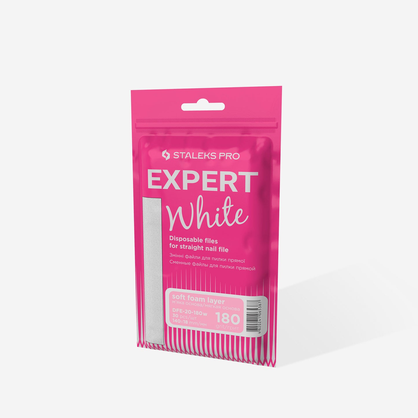 Disposable Files for Straight Nail File DFE-20-180w מדבקות פצירה רכות לבסיס ישר סטאלקס 30 יח