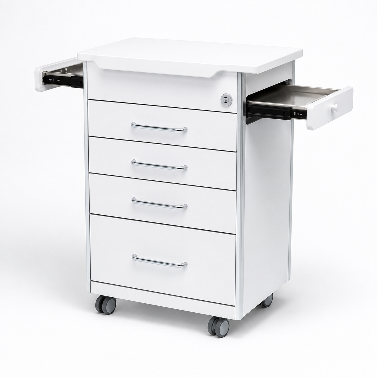 Storage cabinet - ארונית ניידת למרפאה עם 4 מגירות ו־2 מדפים נשלפים