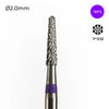Carbide Bur - מקדח ראש שיוף קרביד קונוס צר לשמאליים עם חריצה משולשת סגול 020