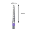 Carbide Bur - 023 מקדח ראש שיוף קרביד קונוס צר עם חריצה משולשת בינונית מוגברת סגול