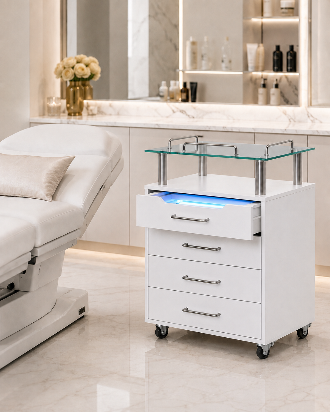 Storage cabinet -ארונית עבודה ניידת עם תא חיטוי UV מובנה