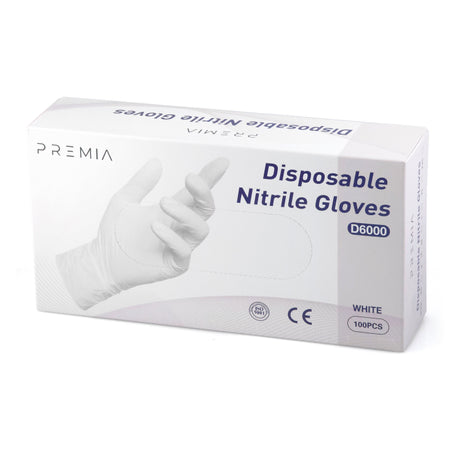 Premia Nitrile Gloves כפפות ניטריל לבנות עבות וחזקות צבע לבן