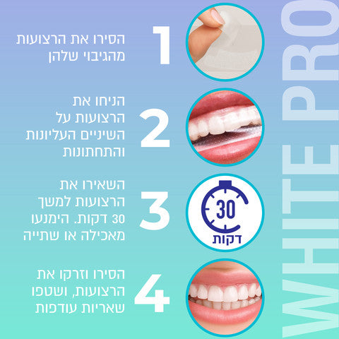 White Pro Whitening Strips - רצועות להלבנת שיניים 28 יחידות