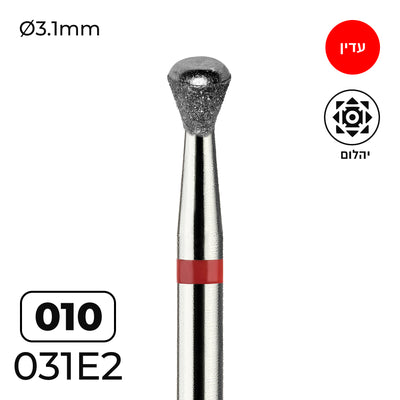 מקדח יהלום בטיחותי  Safe Bit  קונוס "פעמון הפוך", אדום עדין,  תחתית חתוכה– 2E