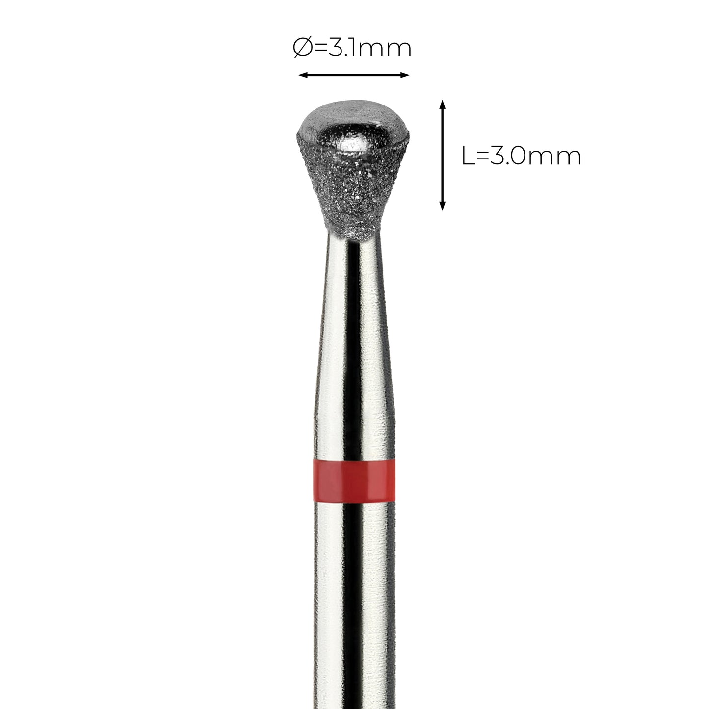 מקדח יהלום בטיחותי  Safe Bit  קונוס "פעמון הפוך", אדום עדין,  תחתית חתוכה– 2E