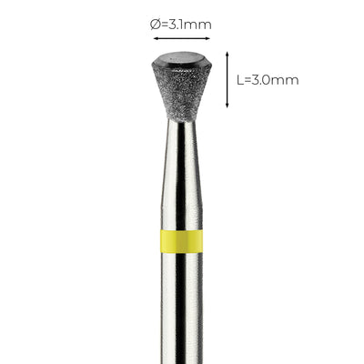 מקדח יהלום בטיחותי  Safe Bit  קונוס "חצאית הפוכה", צהוב עדין מאוד, תחתית חלקה ושטוחה – 1E