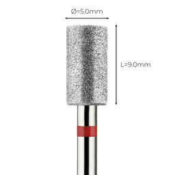 מקדח ראש שיוף יהלום לסלון יופי "צילינדר" אדום עדין 111/050