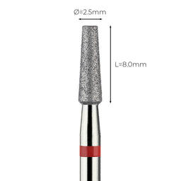 מקדח ראש שיוף יהלום לסלון יופי "קונוס חתוך" אדום עדין 172/025