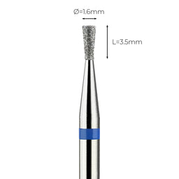 מקדח ראש שיוף יהלום לסלון יופי "קונוס הפוך" כחול בינוני 225/016