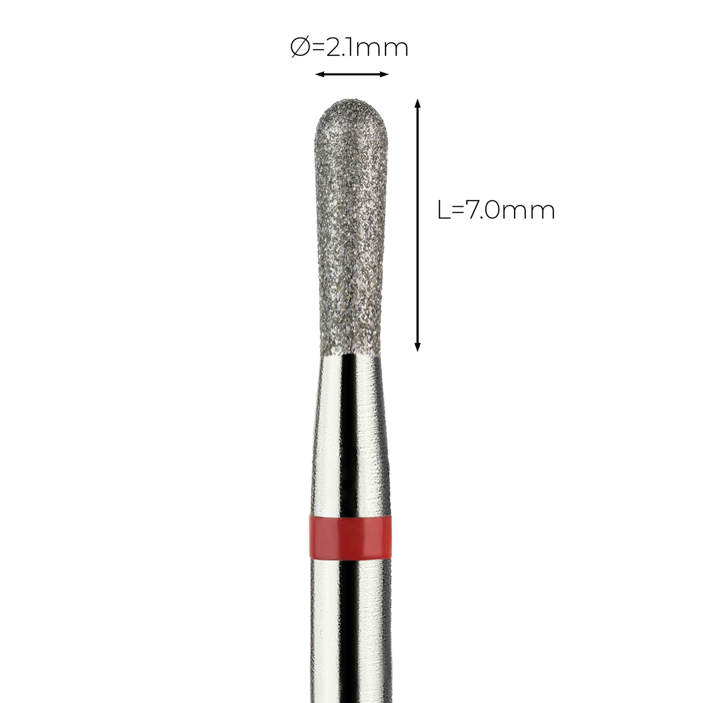 מקדח ראש שיוף יהלום לסלון יופי "אגס" אדום עדין 239/021