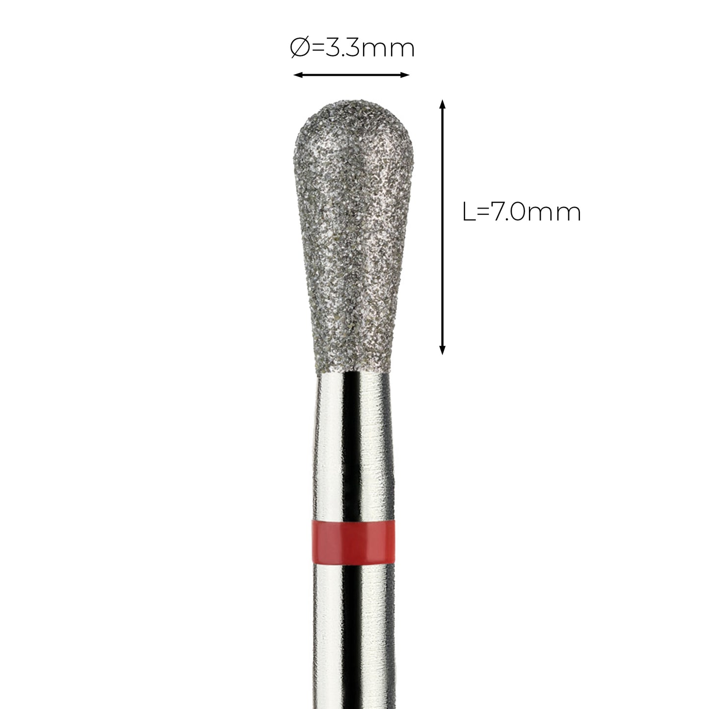 מקדח ראש שיוף יהלום לסלון יופי "אגס" אדום עדין 239/033