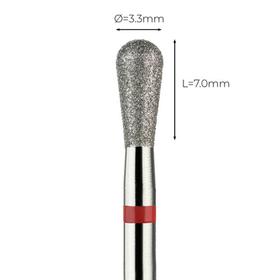 מקדח ראש שיוף יהלום לסלון יופי "אגס" אדום עדין 239/033