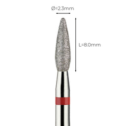 מקדח ראש שיוף יהלום לסלון יופי "להבה" אדום עדין 243/023L