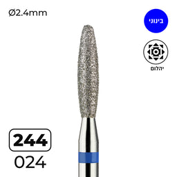 מקדח ראש שיוף יהלום לסלון יופי "להבה מעוגל" כחול בינוני 244/024