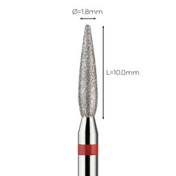 מקדח ראש שיוף יהלום לסלון יופי "להבה מעוגל" אדום עדין 244/018K