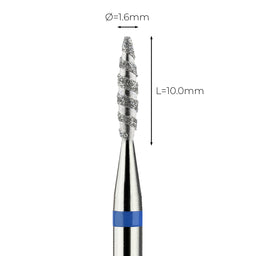 מקדח ראש שיוף יהלום לסלון יופי "ניצן טורנדו" כחול בינוני 263/016T