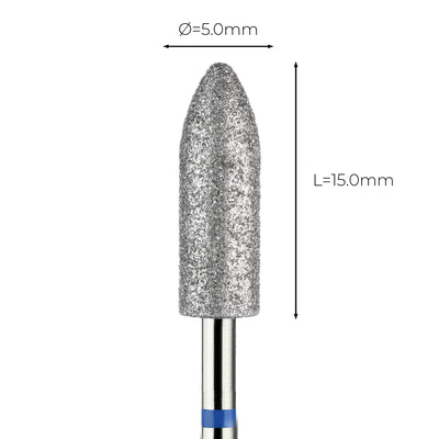 מקדח ראש שיוף יהלום לסלון יופי "טיל" כחול בינוני 274/050
