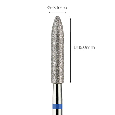 מקדח ראש שיוף יהלום לסלון יופי "טיל" כחול בינוני 274/031