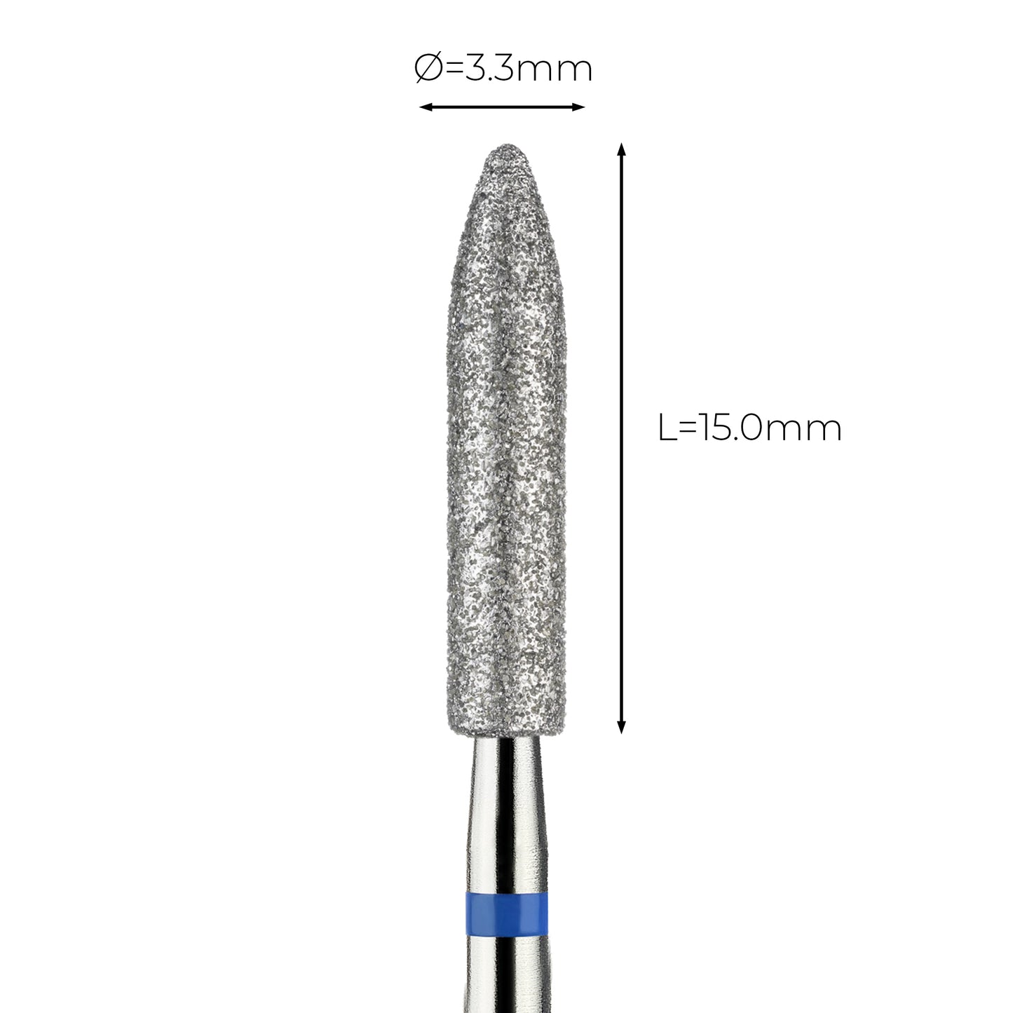 מקדח ראש שיוף יהלום לסלון יופי "טיל" כחול בינוני 274/033