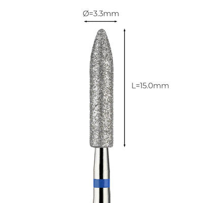 מקדח ראש שיוף יהלום לסלון יופי "טיל" כחול בינוני 274/033