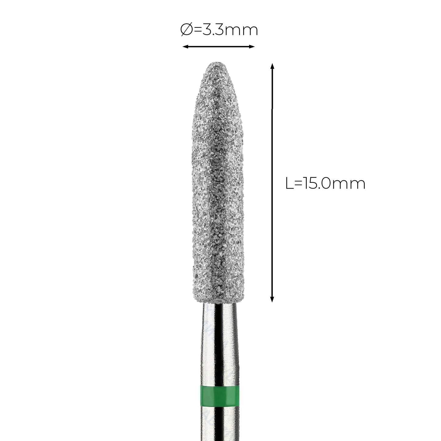 מקדח ראש שיוף יהלום לסלון יופי "טיל" ירוק גס 274/033