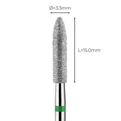 מקדח ראש שיוף יהלום לסלון יופי "טיל" ירוק גס 274/033