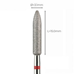 מקדח ראש שיוף יהלום לסלון יופי "טיל" אדום עדין 274/031