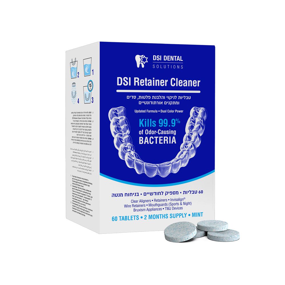 Cleanser Tablets Invisalign - טבליות ניקוי לפלטות, סדים וריטיינרים ל-60 יום