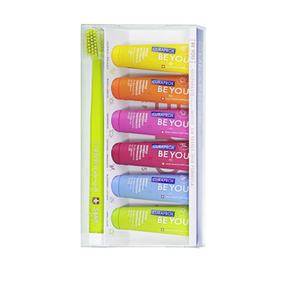 קורפרוקס מארז שישה טעמים - מברשת ומשחות שיניים 10 מ"ל Toothpaste Be You Six Taste Pack