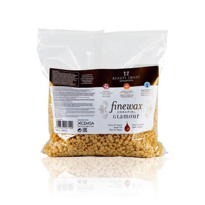 Glamour FineWax - שקית פניני שעוות זהב מתקלפת עם שמן מרוקאי 1 ק״ג