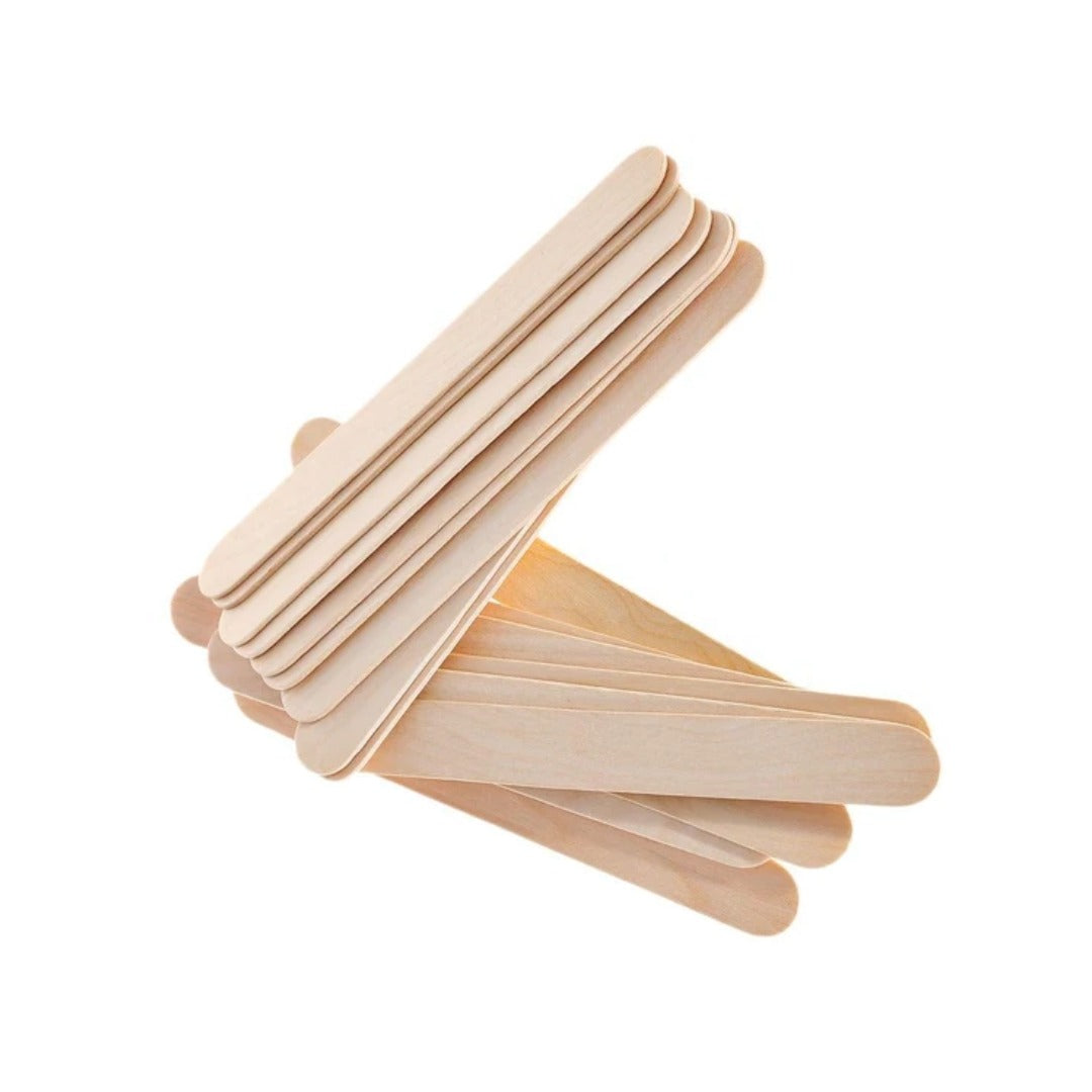 'שפדולות עץ רחבות פרימיום עלמה 100 יח