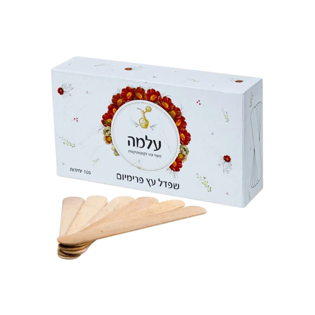 'שפדולות עץ רחבות פרימיום עלמה 100 יח