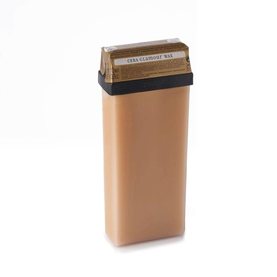 Glamour Roll-On Wax  - שעווה חמה רולר קסטה עם שמן ארגן ונצנוץ זהוב 110 מ״ל