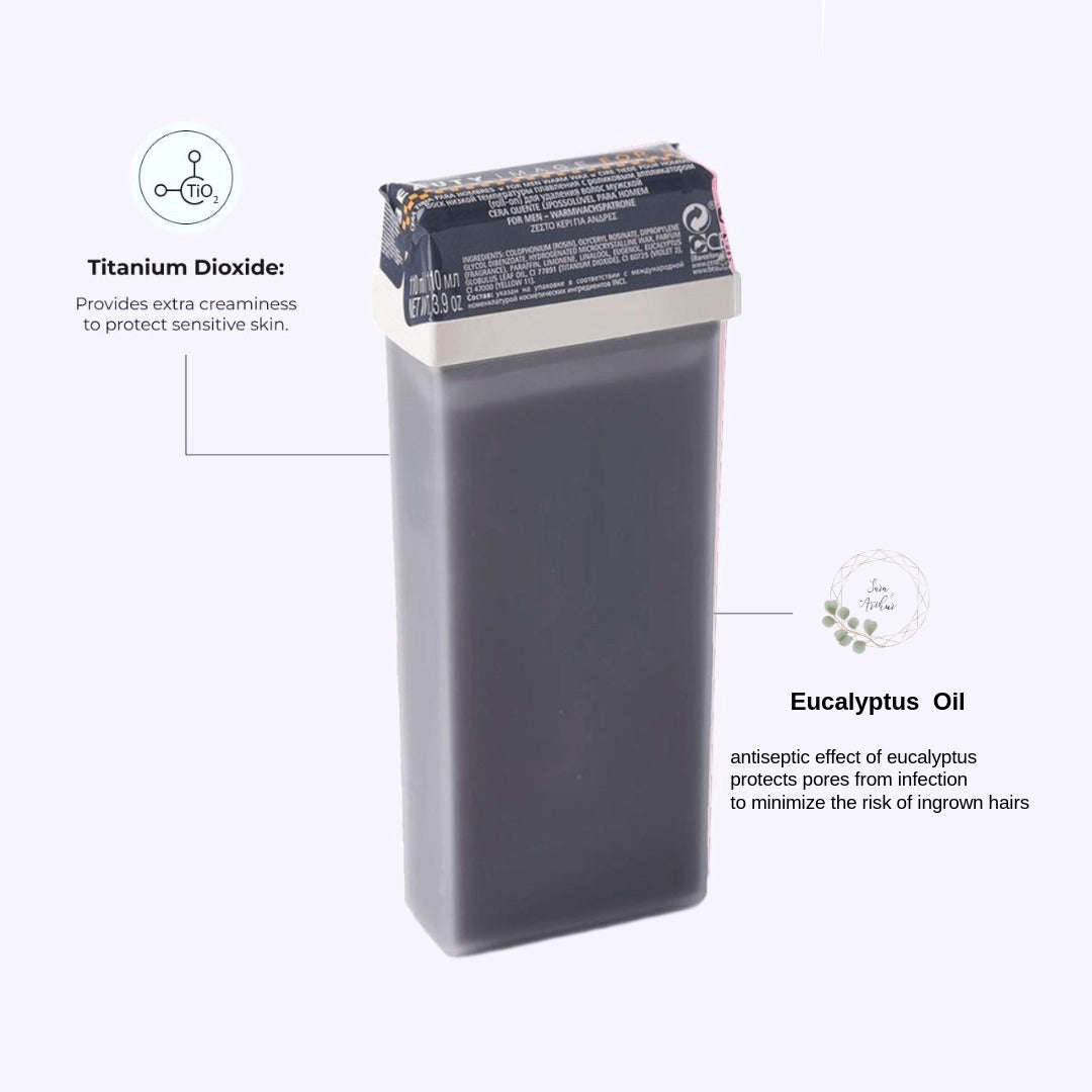 MEN Eucalyptus Roll-on Wax - שעווה חמה רולר עם שמן אקליפטוס לגברים 110 מ״ל