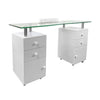 Manicure work table - שולחן מניקור יוקרתי עם משטח זכוכית מחוסמת