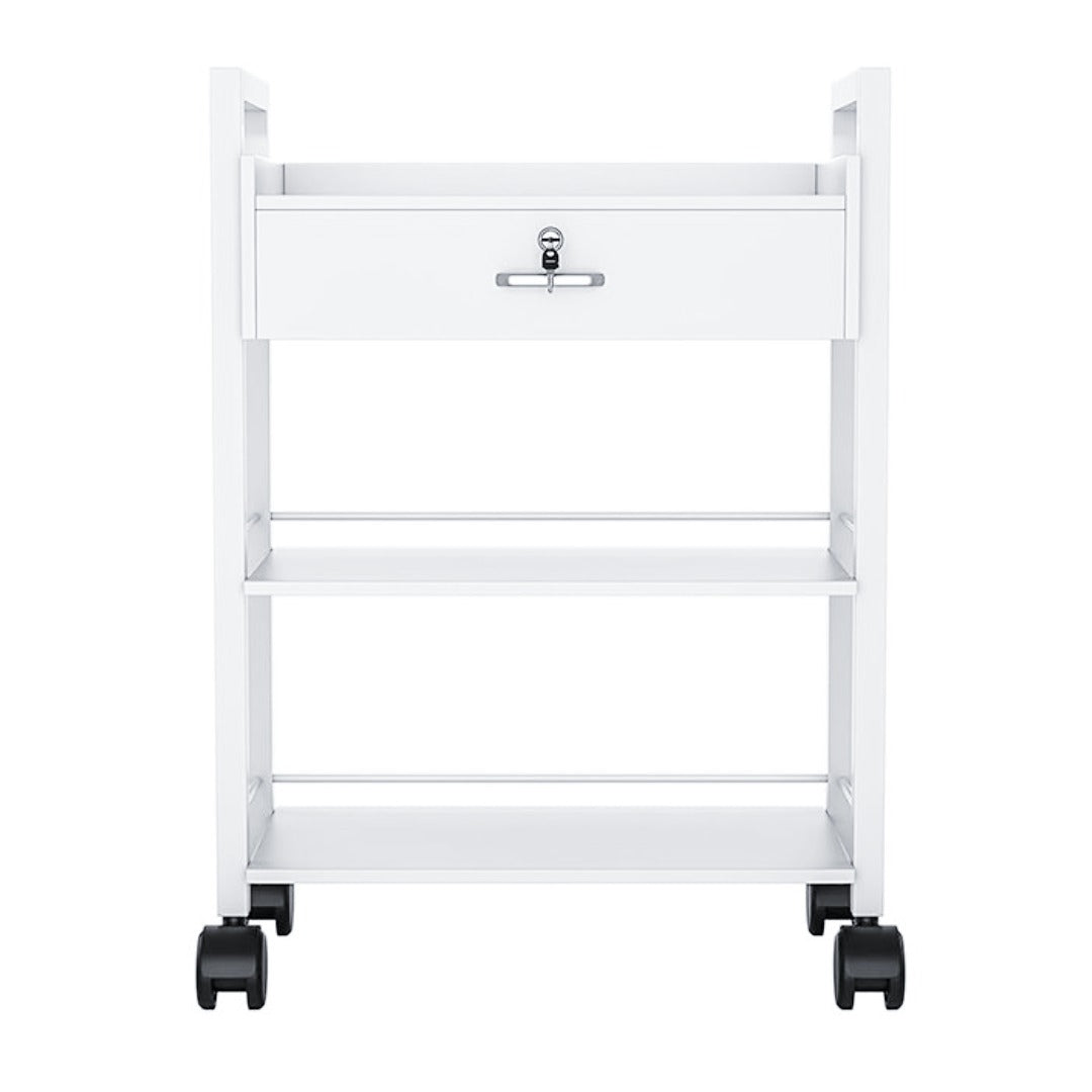 Cosmetics cart - עגלת קוסמטיקה 3 מדפי עץ ומגירת אחסון