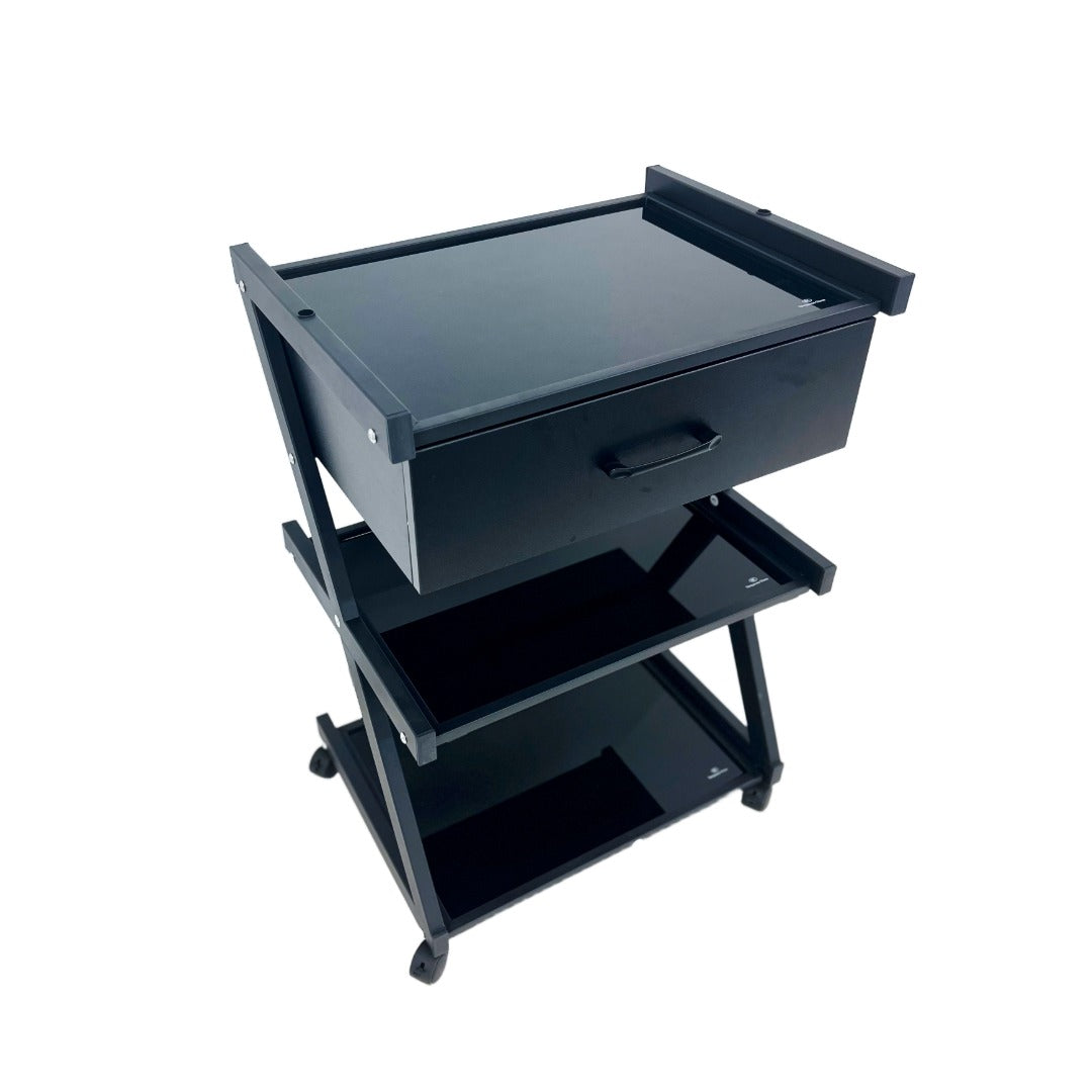 Cosmetics cart - עגלת קוסמטיקה 3 מדפי זכוכית מחוסמת ומגירת אחסון