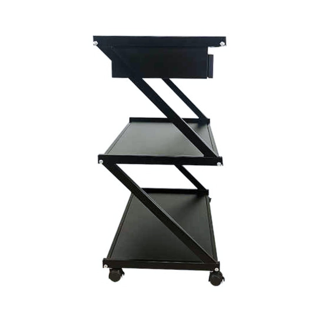 Cosmetics cart - עגלת קוסמטיקה 3 מדפי עץ ושתי מגירות אחסון