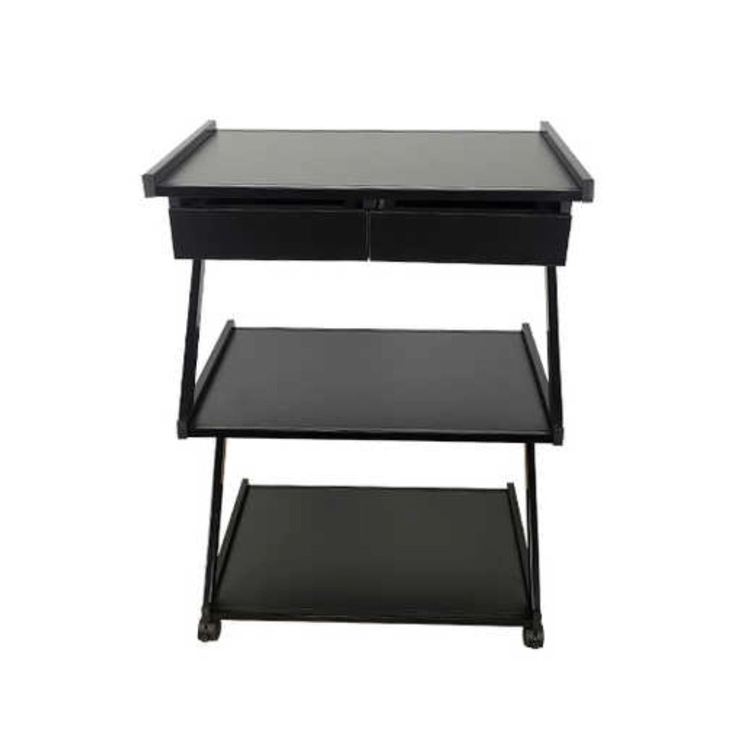 Cosmetics cart - עגלת קוסמטיקה 3 מדפי עץ ושתי מגירות אחסון