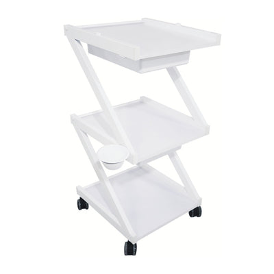 Cosmetics cart - עגלת קוסמטיקה 3 מדפי עץ  ומגירות אחסון
