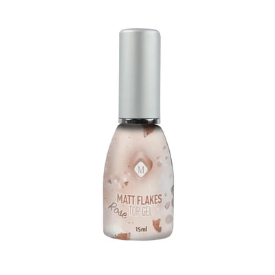 Matte Flakes Rose Top Gel - טופ ג'ל מט פתיתים ורודים 15 מ"ל