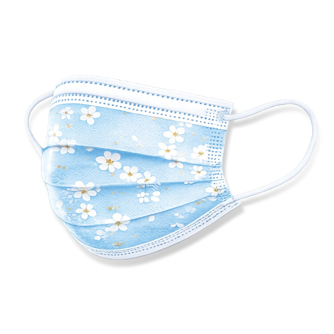 Sakura Surgical Face Masks -  מסכות פנים כירורגיות עם פרחים חד-פעמיות 50 יח׳