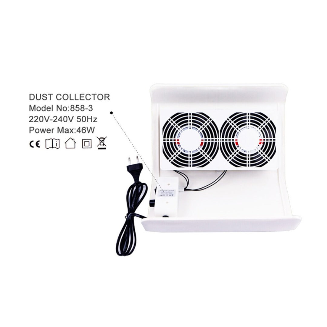 Double Fans Nail Dust - עמדת מניקור זוויתית עם 2 מאווררים חזקים
