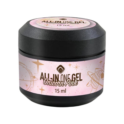 All in One Gel Unicorn Pink - ג'ל בנייה צבעוני נוצץ 15 מ״ל