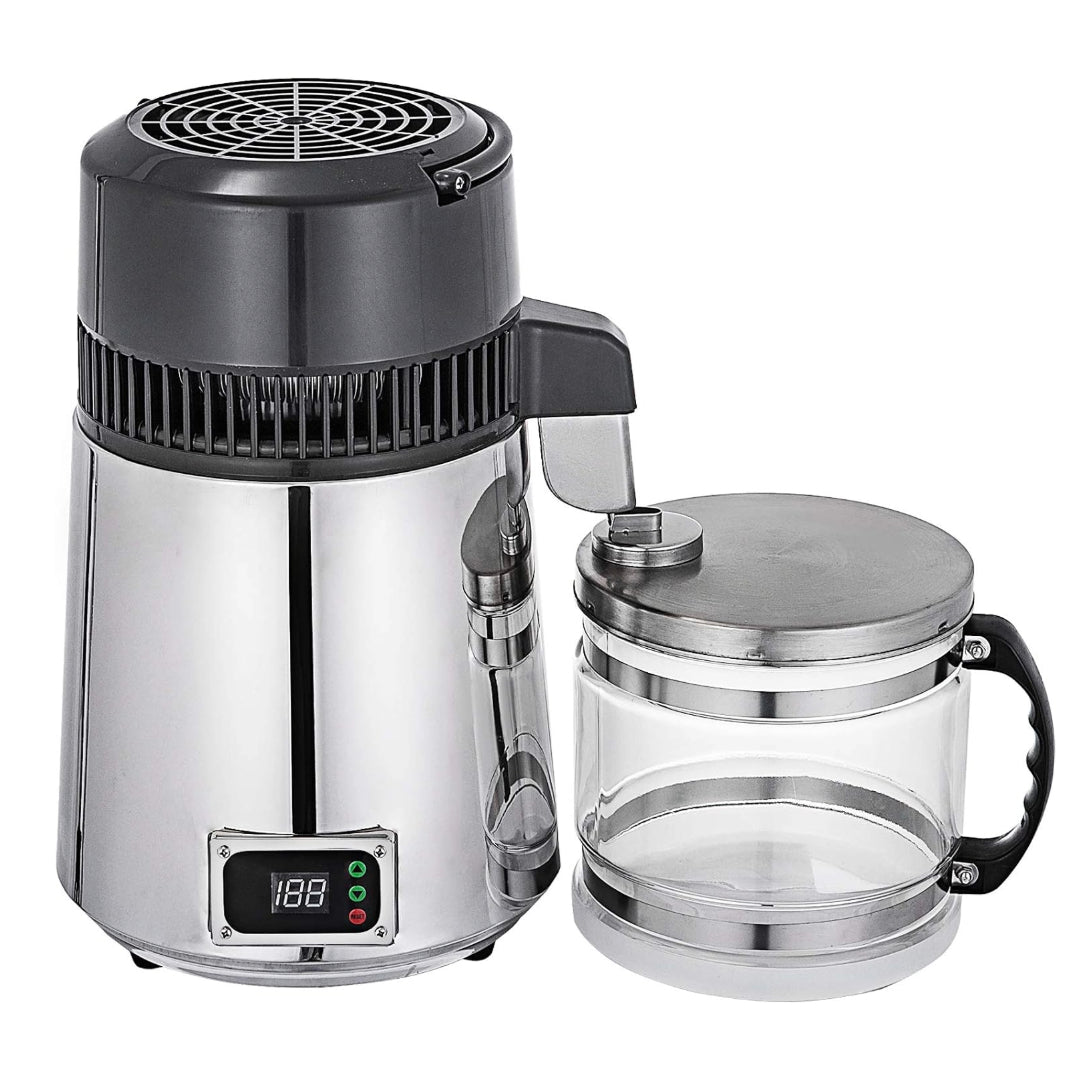 Water distiller - מזקק מים נירוסטה עם מיכל זכוכית 4 ליטר