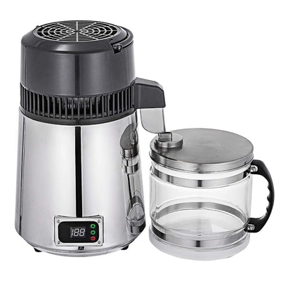 Water distiller - מזקק מים נירוסטה עם מיכל זכוכית 4 ליטר